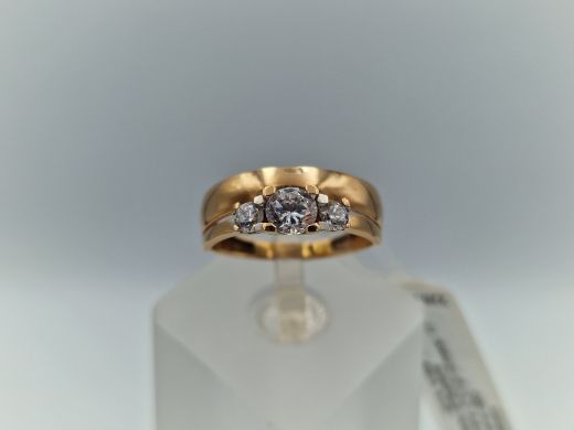 Zelta gredzens ar cirkoniju, 2.41 g, izm. 17