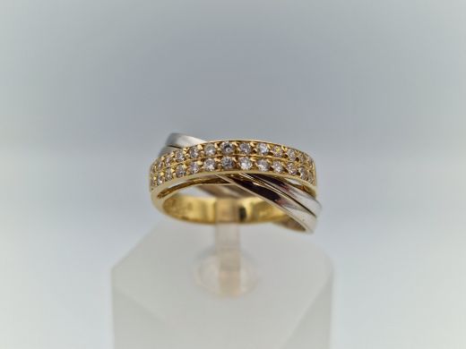 Zelta gredzens ar cirkoniju, 6.02 g, izm. 18