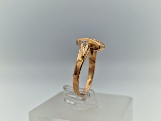 Zelta gredzens ar cirkoniju, 2.34 g, izm. 16