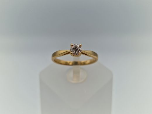 Zelta gredzens ar briljantiem, 1.91 g, izm. 16