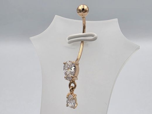 Gold piercing with zircon