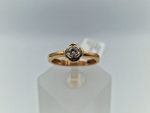 Zelta gredzens ar cirkoniju, 2.45 g, izm. 17.2