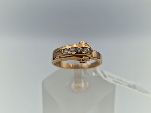 Zelta gredzens ar cirkoniju, 2.89 g, izm. 17.5