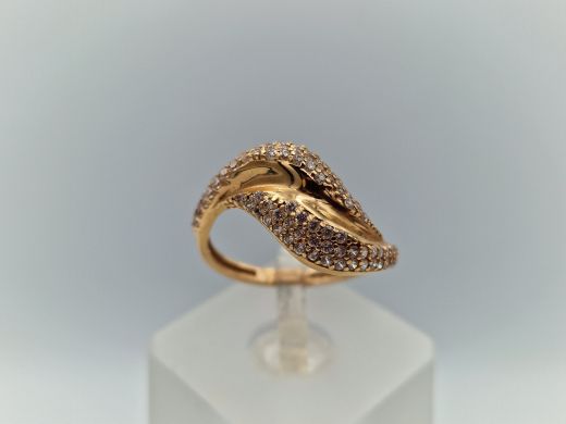 Zelta gredzens ar cirkoniju, 2.3 g, izm. 17.5