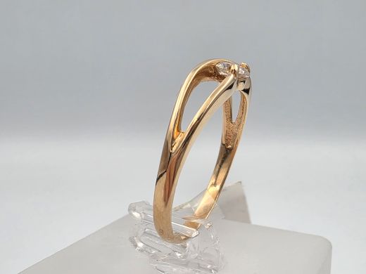 Zelta gredzens ar cirkoniju, 2.22 g, izm. 18.5