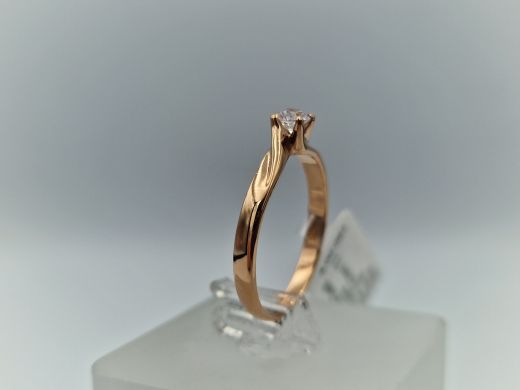 Zelta gredzens ar cirkoniju, 2.00 g, izm. 17.5