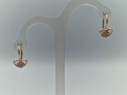 Zelta auskari ar cirkoniju, 0.99 g