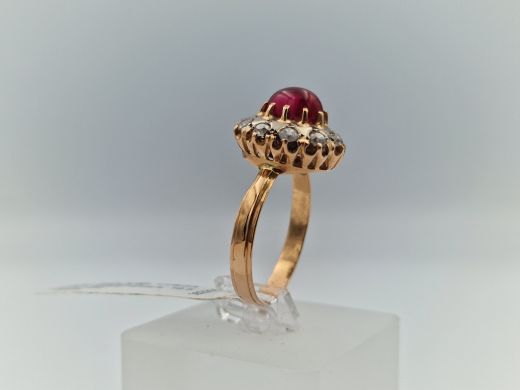 Zelta gredzens ar cirkoniju, 4.39 g, izm. 19.5