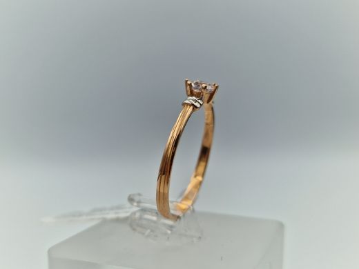 Zelta gredzens ar cirkoniju, 1.42 g, izm. 18.5