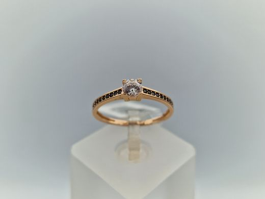 Zelta gredzens ar cirkoniju, 1.29 g, izm. 17