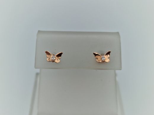 Zelta auskari ar cirkoniju, 0.38 g