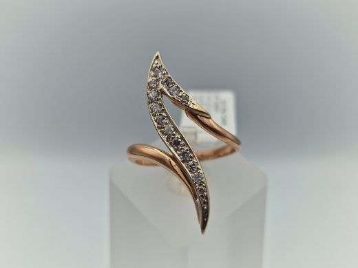 Zelta gredzens ar cirkoniju, 4.25 g, izm. 18