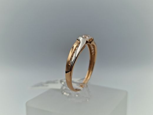 Zelta gredzens ar cirkoniju, 1.9 g, izm. 18