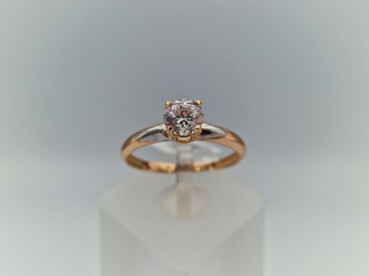 Zelta gredzens ar cirkoniju, 1.66 g, izm. 19