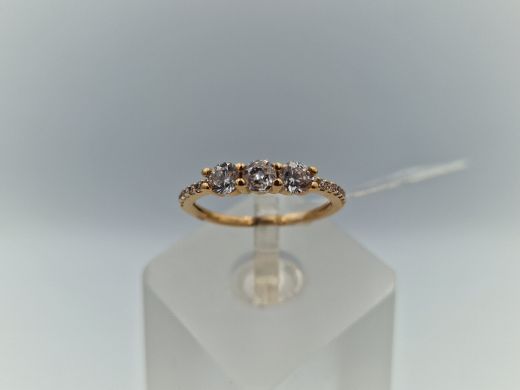 Zelta gredzens ar cirkoniju, 1.58 g, izm. 16