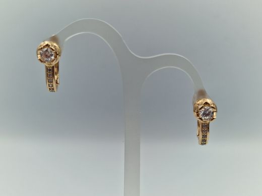 Zelta auskari ar cirkoniju, 3.51 g