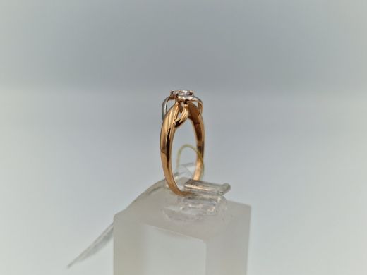 Zelta gredzens ar cirkoniju, 1.29 g, izm. 16