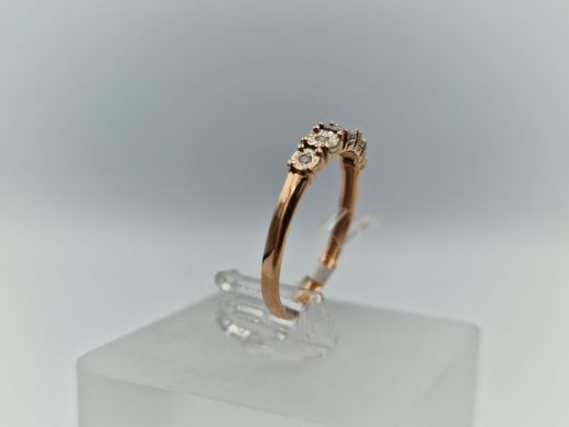 Zelta gredzens ar briljantu, 1.16 g, izm. 16.5