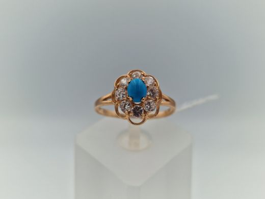 Zelta gredzens ar cirkoniju, 2.11 g, izm. 18.5