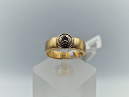 Zelta gredzens ar briljantu, 4.82 g, izm. 15.5