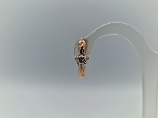 Золотые серьги с цирконом, 2.23 г