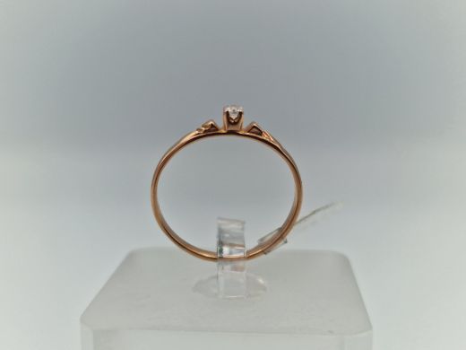 Zelta gredzens ar cirkoniju, 0.95 g, izm. 16