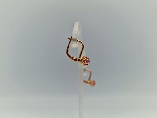 Золотые серьги с кораллом, 2.97 г