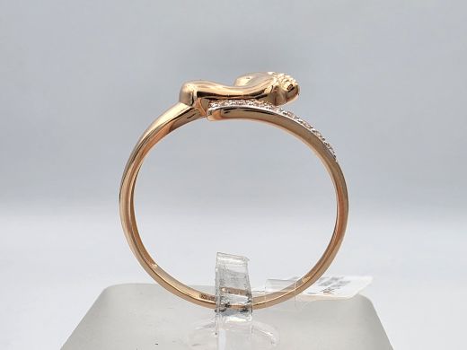 Zelta gredzens ar cirkoniju, 1.68 g, izm. 19