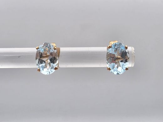 Золотые серьги с топазом, 1.02 г
