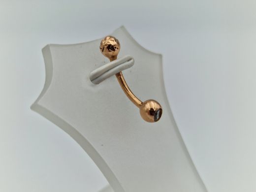 Золотой пирсинг с цирконом, 1.22 г