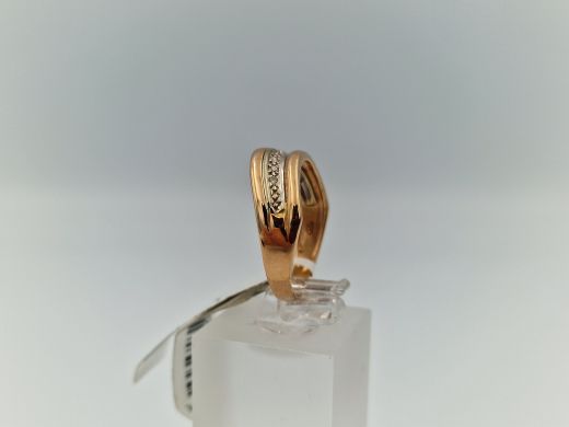 Zelta gredzens ar briljantiem, 2.74 g, izm. 18.5