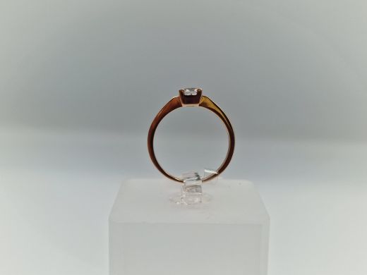 Zelta gredzens ar cirkoniju, 1.84 g, izm. 16