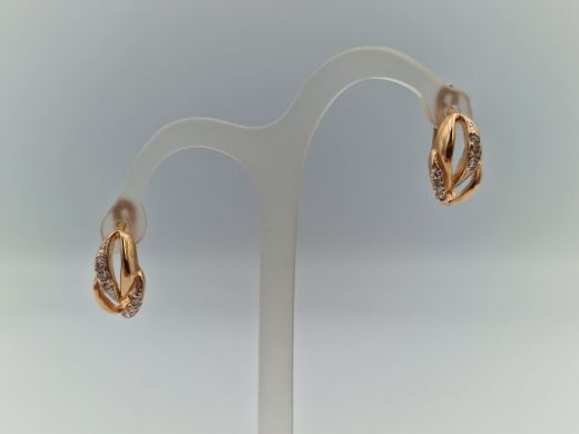 Zelta auskari ar cirkoniju, 2.49 g