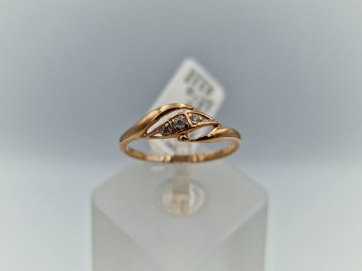 Zelta gredzens ar cirkoniju, 1.41 g, izm. 17.5