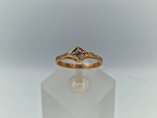 Zelta gredzens ar cirkoniju, 1.72 g, izm. 16.5