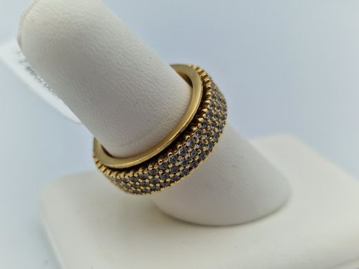 Zelta gredzens ar cirkoniju, 8.74 g, izm. 17.5