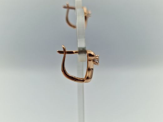 Золотые серьги с цирконом, 2.5 г