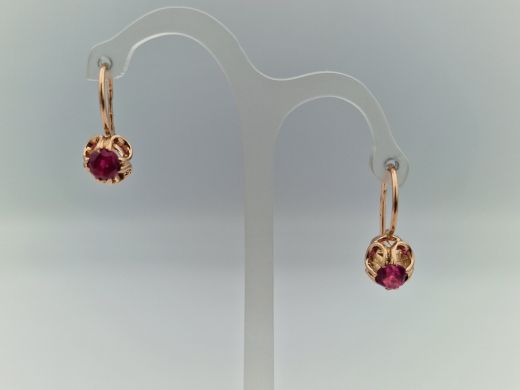 Золотые серьги с кораллом, 3.21 г