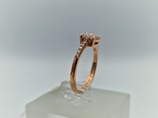 Zelta gredzens ar cirkoniju, 2.12 g, izm. 17