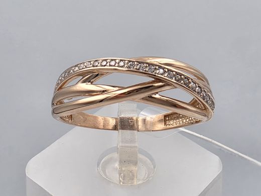 Gold ring with zircon, 2.73 g, size 20.5