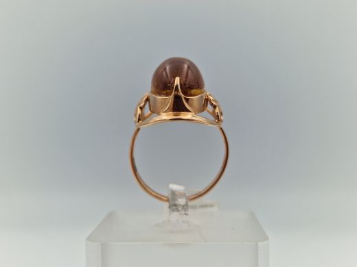 Zelta gredzens ar dzintaru, 5.17 g, izm. 17.5