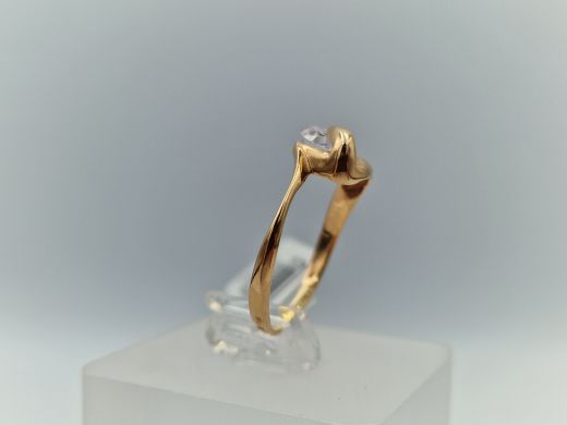 Zelta gredzens ar cirkoniju, 2.12 g, izm. 16.5