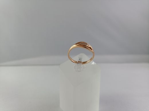 Zelta gredzens ar cirkoniju, 2.06 g, izm. 17