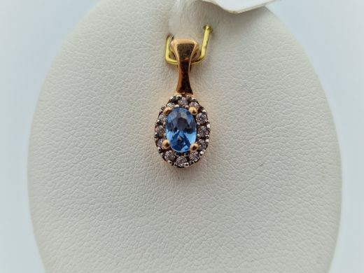 Zelta kulons ar cirkoniju, 1.91 g