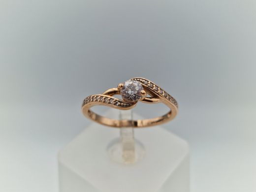 Zelta gredzens ar cirkoniju, 2.29 g, izm. 18.2