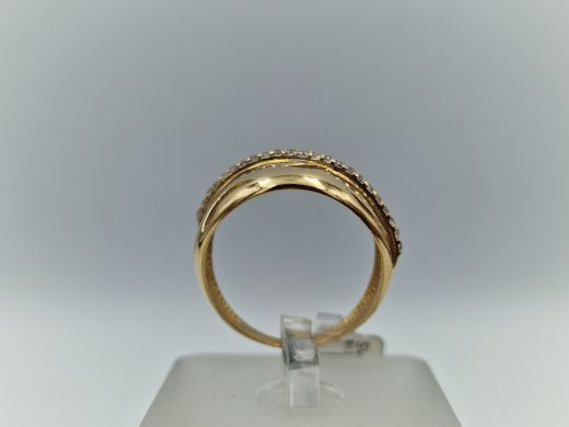 Zelta gredzens ar cirkoniju, 3.76 g, izm. 18.5