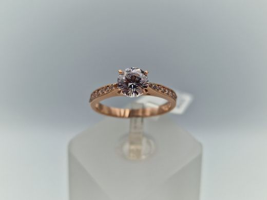 Zelta gredzens ar cirkoniju, 2.2 g, izm. 16.5