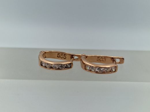 Zelta auskari ar cirkoniju, 1.2 g