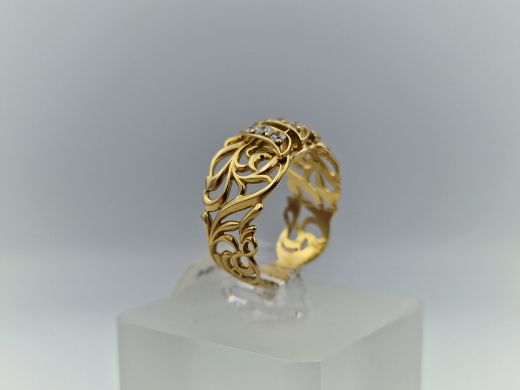 Zelta gredzens ar cirkoniju, 4.26 g, izm. 18