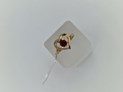 Золотое кольцо с бриллиантом, 1.75 г, разм. 18